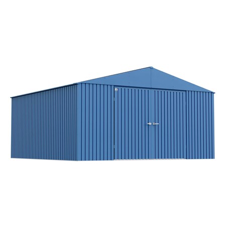 Arrow Storage Products Elite Galvalume Steel Premium Shed Storage Shed, 14 ft x 14 ft, Blue Grey EG1414BG